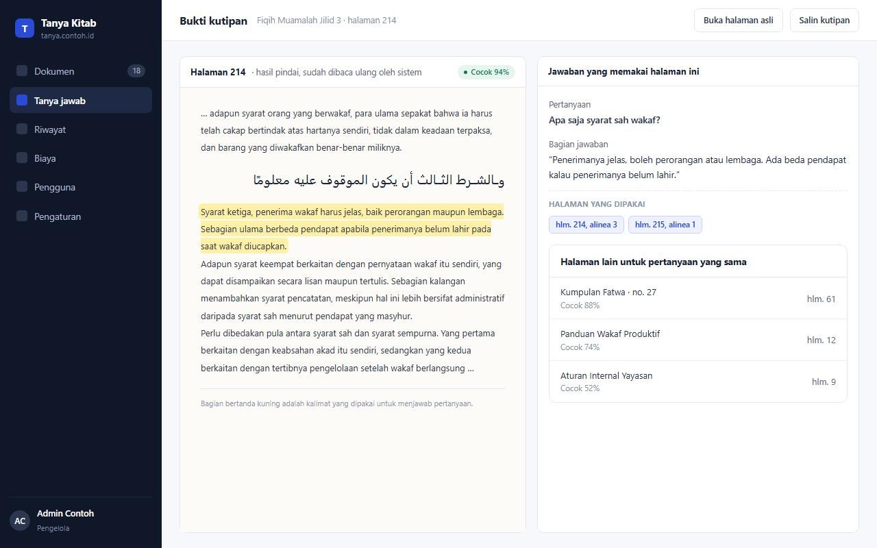 Kutipan aslinya dibuka, kalimat yang dipakai ditandai
